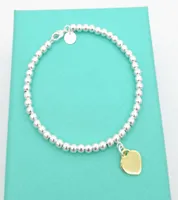 100 S925 Sils de pulsera lateral de lujo de plata Cadena de mujeres para mujeres accesorios de joyer￭a fina de tendencia pareja beads roun2921344