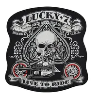 Whole Custom 10 5 inches Huge Embroidery Biker Patches for Jacket Back MC Surport PUNK LUCKY 7235k