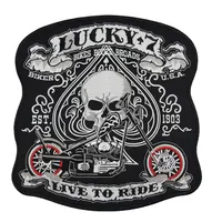 Whole Custom 10 5 inches Huge Embroidery Biker Patches for Jacket Back MC Surport PUNK LUCKY 7294i