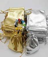 100pcs Gold Silver Christmas Home Gift Bag Pouch 57 سم أكياس مجوهرات أسود كامل 9510026