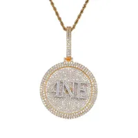 5x5cm Nombre personalizado Medalla Pendantes Hip Hop Style Men Spin Collar Chain cualquier Fuente de letras S￭mbolos Color221a