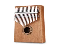17 nycklar Kalimba Thumb Piano högkvalitet Wood Mahogny Body Musical Instrument med Learning Book Tune Hammer Perfekt för nybörjare1474934