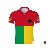 メンズポロスギニアビッソーシャツDIYカスタムネーム番号GNB Nation Flag Country GW Republic Guinee College 3D Cloites 220702 Drop Del DH38p