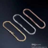 Теннисные браслетные дизайнерские бриллиантовые браслеты для женщин роскошные украшения подарки 3 4 5 6 мм 7 8 дюймов мода Моассанит Белое золото циркон 210L