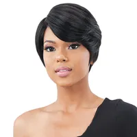Spring Full Lace Huamn Hair Wig Virgin Brasil Brasil Máquina corta Máquina hecha Pixie Corte de pelucas para mujeres negras350c