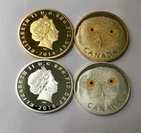 4 PCS 캐나다 동물 동전 24K Real Gold Silver Plated 배지 40mm 야생 생물 동물 엘리자베스 기념품 장식 코인 289C2756832