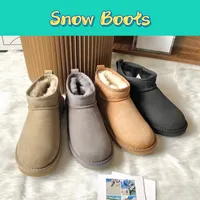 Australië Designer Boots Classic Ultra Mini Tazz Suede Shearling Platform Snow Boot Damesschoenen Chestnut Charcoal Antelope Brown Luxe Winter enkel laarsjes