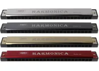 Professional 24 Hole Harmonica C Key Metal Harmonica Woodwind Instrument For Beginners 4 Color Drop4039702
