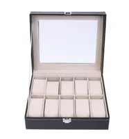 10 cuadrículas de celdas Fashion PU Cuero de cuero Organizador de almacenamiento Box Ring Jewelry Anner Watch Reloj Bo7026299