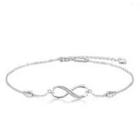 Enkelbanden zilveren kleur voor vrouwen Infinity keten enkelarmband op been Boheemse charme sieraden strandvoet