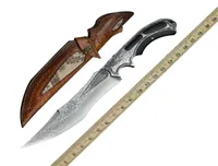 Kamp bıçağı pala damascus vg10 çelik av bıçakları askeri taktik savaş bıçağı entegre sabit bıçak dış mekan hayatta kalma AD2147475