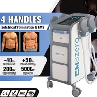 Emslim Neo Muscle Builder Slimming Machine 4 HANDLAR EMS EMS RF Viktminsknings kroppsformning Skin åtdragning 5000W Hight Power Slim Device 12 Tesla