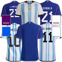 Fans Versie Voetbalkers 22 23 Home Away 1986 Football Shirts 2022 Messis Dybala de Paul Di Maria Nationaal Team Maradona Men Kit Uniformen