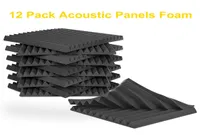 New 12Pcs Acoustic Foam Panel Tiles Wall Record Studio 12quotx12quotx1quot Soundproof BlackBlue For Studio Home Recital Ha2869954