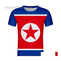 T-shirts voor heren Noord-Korea T-shirt Diy Custom Made Name Number Prk Tshirt Nation Flag KP Koreaans Country Dprk College Print PO DICTI DHGRI