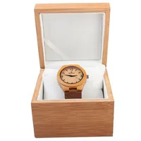 Naturalne bambusowe pudełko zegarka Wysokiej jakości Watch Pakowanie prezentów Bamboo Watches Box253f
