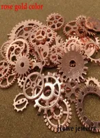 Mixed 100g steampunk gears and cogs clock hands Charm rose gold Fit Bracelets Necklace DIY Metal Jewelry Making4248774