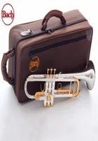 Qualità Bach Trumpet Silver Plaked Original Gold Key LT180S72 Flat BB Trumpetta Professional Bell Top Musical Instruments Brass9429075