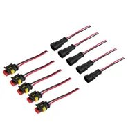 Whole5 Kit 2 Pin Way Car Waterproof Electrical Connector Plug with Wire AWG Marine4297790