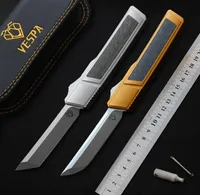 Vespa Ripper Combat EDC Knife Aluminumcf Blade Handle D2 Camping Hunting Survival Outdoor Steel Tools Tanto Tactical Knives QHJAN4250481