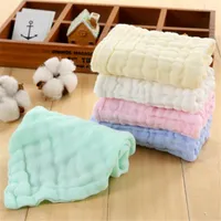 Towel 6 Layer Cotton Gauze Baby Soft Square Face Wash Cloth Handkerchiefs Infant Feeding Saliva Towels 25X25cm Random