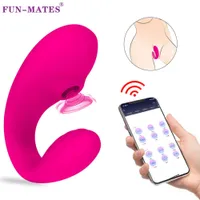 Vibratrice application contrôle clitoral sucer le clitlon stimulatrice de ventouse g spot vibration gode sexy toys for women sexshop