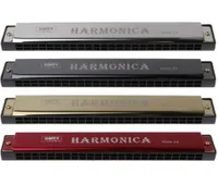 Professional 24 Hole Harmonica C Key Metal Harmonica Woodwind Instrument For Beginners 4 Color Drop3552754