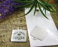 40pcsquotBut First Coffeequotstainless steel charms more style for choosing DIY Charms pendants for necklace8058215