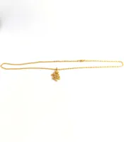 Hanger 24 K echte solide gele fijne gouden afwerking CZ Dragon hanger gedetailleerd 3D Good Luck Men Women Dragon Flat Chain Necklace US5134592