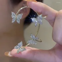 Backs Kolczyki 1 szt. Moda Vintage Clip Wedding Ear Mankiet Butterfly Star Clips bez przeszywania Lśniące biżuterię cyrkonową