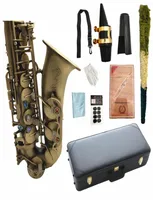Verkliga bilder R54 Alto Saxophone EB Tune Antique Copper Plated Professional Musical Instrument Woodwind Instrument med Case Acces7578441