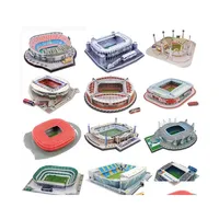 Puzzles Classic Jigsaw Diy 3D Puzzle World Football Stadium European Soccer Playground Assembl￩ Mod￨le de construction Toys for Children Dr Dhte7