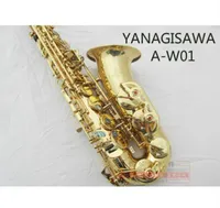 High Quality Music Instrument YANAGISAWA AW01 Brass Gold Plated Professional Saxophone Alto Eb Tune Shell Button Sax With Mouthpi7756678