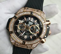 Men039s Quartz Watch Водонепроницаемый дизайн сапфировый армированный зеркальный ремень бриллианты с бриллиантами большие цифры4383229