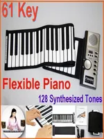 デジタル61キーピアノポータブルフレキシブルピアノロールアップソフトキー付き128種類のシンセサイザー外部スピーカー電子ピアノ7270338