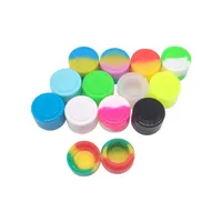 200 x Wachsbehälter Silikonglas 2ml Mini Runde Nicht-Stick-Silikon-Gummi-Jars-Behälter Siliocne Lagerbehälter gemischte Farben T2604