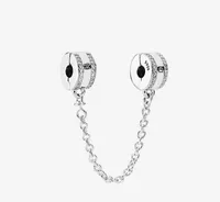 Authentic 925 Sterling Silver Safety Chains Clip Charm with Original box Jewelry Accessories for Pandora Snake Chain Bracelet Maki6161204