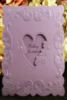 Wedding Invitations Creative High Quality Invitation Cards Customized 3 fold Heart Decoration Invitations Purple Beige Red Color9236981