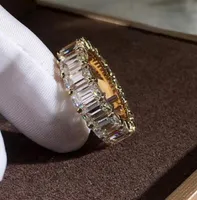 Vecalon Eternity Pierścień 925 Sterling Silver Full Princess Cut 5a Cz Party Wedding Pierścienie dla kobiet Mężczyzn biżuterii Prezent 8352831