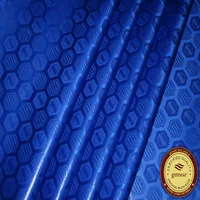 Högkvalitativ Royal Blue Bazin Riche -tyg Tyskland Kvalitet 10 Yards Bag Guinea Brocade Garment Tyg 100% Bomull med parfym ShaddA245N