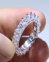 Victoria Wieck Luxus Schmuckkreis Ring 925 Sterling Silber Prinzessin Weiß Topaz Square CZ Diamond Party Frauen Hochzeitsband Ring8826615