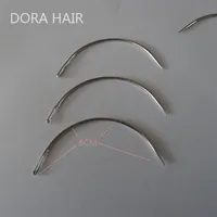 Whole-1 bag 144pcs 6CM C Shape Curved Needles Threader Sewing Weaving Needles for Human Hair Extension Weft Weaving339R