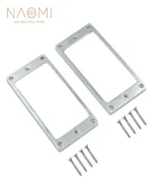 NAOMI 2PCS Silver Metal Humbucker Pickup Frame Rings de montagem para guitarra elétrica High Quality New6325156