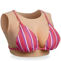 Silicone peitoral colar de gola redonda formam Placas de peito de copo C-G para crossdressers Drag Queen Transgender266D