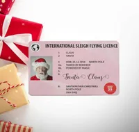 Greeting Cards 50pcs Santa Claus Flight License Christmas Eve Driving Licence Gifts For Children Kids Tree Decoration8085571