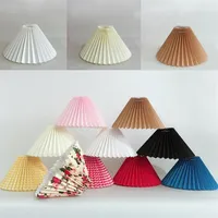 Lamp Covers & Shades Japanese Style Fabric Lampshade Pleated Shade For Table Standing Floor Bedroom Decor E27228U