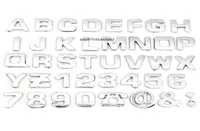 1pcs 3D DIY Chrome ABS Alphabet Letter Number Symbol Car Decal Stickers Universal For HondaVWToyotaSkodaFordPeugeot5300717