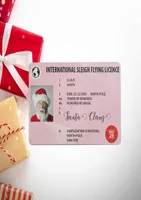 Greeting Cards 50pcs Santa Claus Flight License Christmas Eve Driving Licence Gifts For Children Kids Tree Decoration6101186