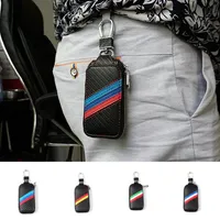 carbon fiber leather bag For Bmw Wallet Key 3 4 5 6 7 series X3 X4 320I530 keychain key case cover228F