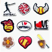 Softball Baseball Shoe Charm Associory Football Jibitz for Croc Charms Harms Pins